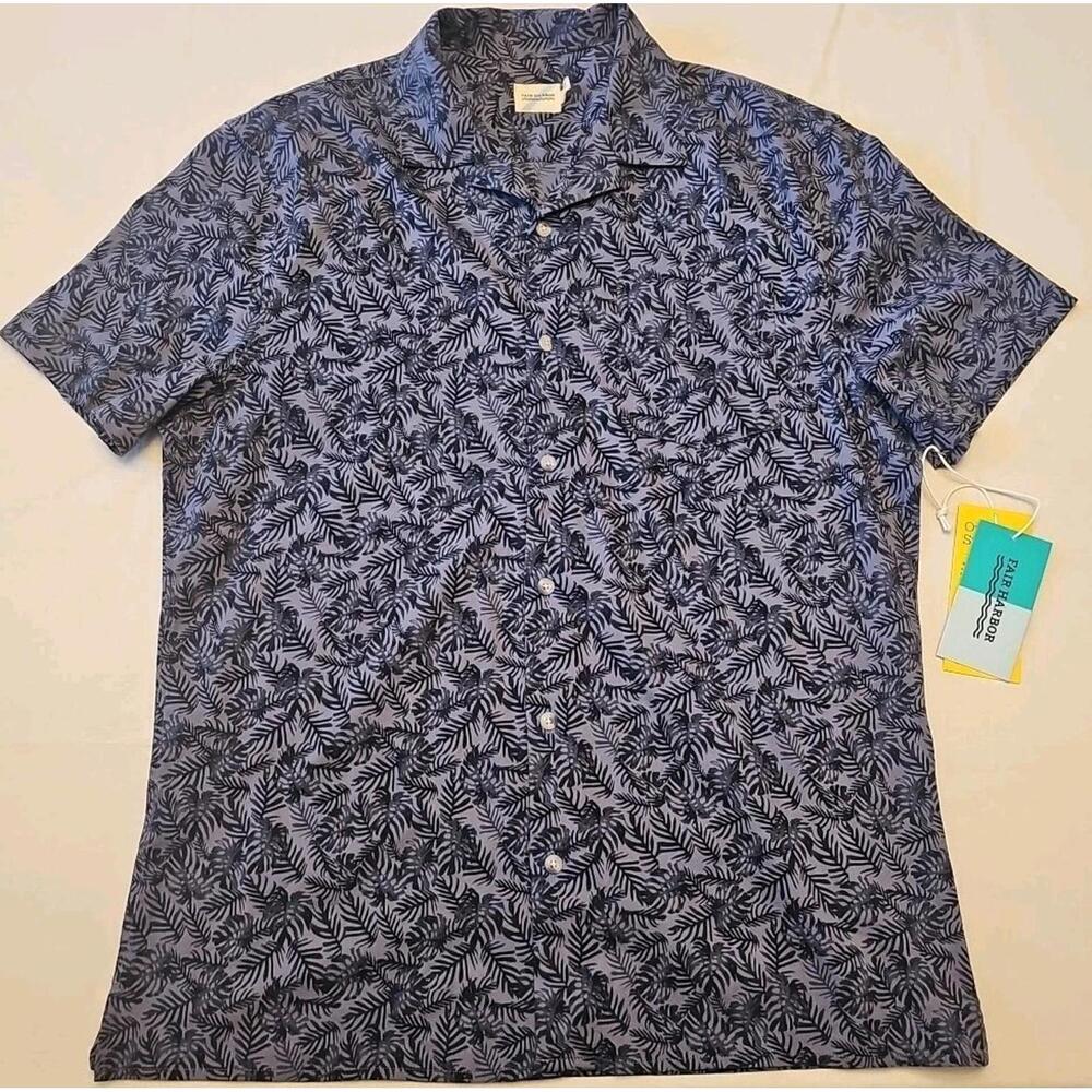 NWT! Fair Harbor Hawaiian‎ Floral The Casablanca Camp Shirt Beach  Size Medium